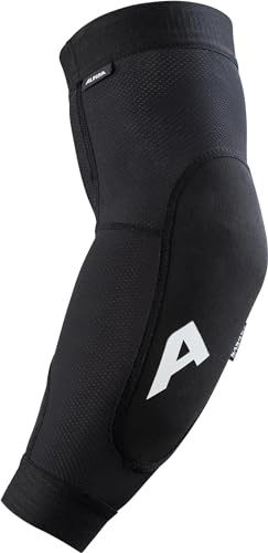 ALPINA Flow PAD Elbow - Leichte, stabile & waschbare Ellenbogenprotektoren inkl. Mudguard für Dein Fahrrad als Packaging, Black, S/M