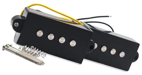 Micro De Guitare Basse De Précision À 4 Cordes De Type Ouvert Pour Pièces De Guitare Basse Électrique Noir/blanc pièces de micro de guitare (Color : Black)
