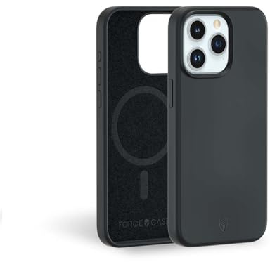 Force Case Coque Renforcée iPhone 15 Pro Silicone Compatible MagSafe Noire - Garantie à Vie