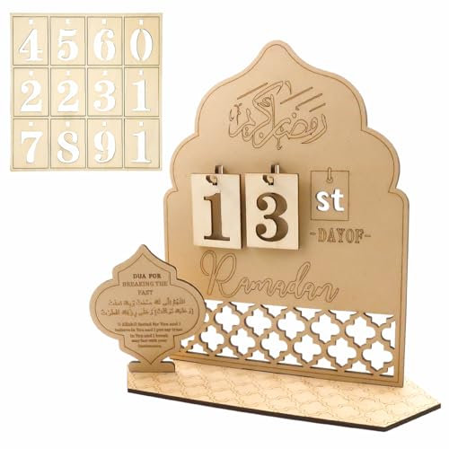 Ramadan Kalender,Ramadan Adventskalender,DIY Ramadan aus Holz Countdown Kalender,Eid Mubarak Dekoration für Zuhause,Ramadan Geschenk für Kinder,DIY Ramadan Dekoration 30 Tage Countdown