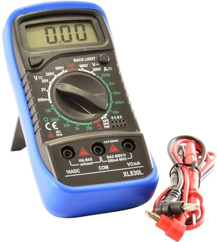 ARA CHOICE Digital Multimeter Voltmeter Battery Voltage Multi Tester AC DC OHM Amp Current Meter Continuity Circuit Resistance Diode Ammeter Electrical Tester with Test Leads Backlight LCD Display