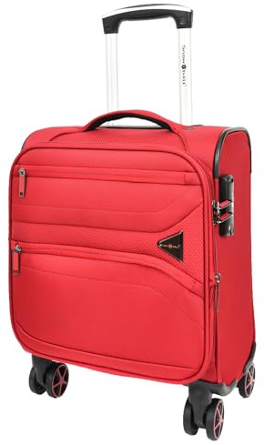 House Of Leather Expandable 8 Wheel Soft Luggage Bag Travel Suitcase TSA Lock Japan Black Yellow Navy Teal (Red)