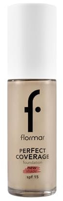 Flormar Perfect Coverage Foundation 135 Hazel - Flüssige Foundation mit hoher Deckkraft & SPF15 – Langanhaltendes, feuchtigkeitsspendendes Make-up für trockene & reife Haut – 131 Warm Nude Np