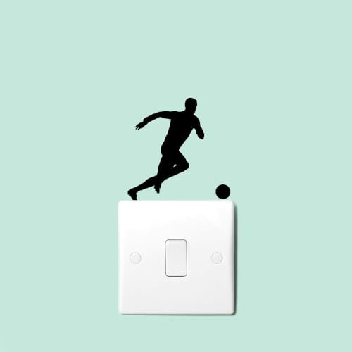 Fear7FX 2X Football Player Light Switch Sticker Decals, Wall Decal, Bedroom Decor, Kids Room Decor, Vinyl Decal Sticker for Light Switch, Laptop Sticker, 75mm