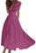 Generic Robe De Plage Chic Et Élégante Mariage Manches Portefeuille Cocktail Femme Hiver Lin Bandeaux Imprimée Rose Vif L