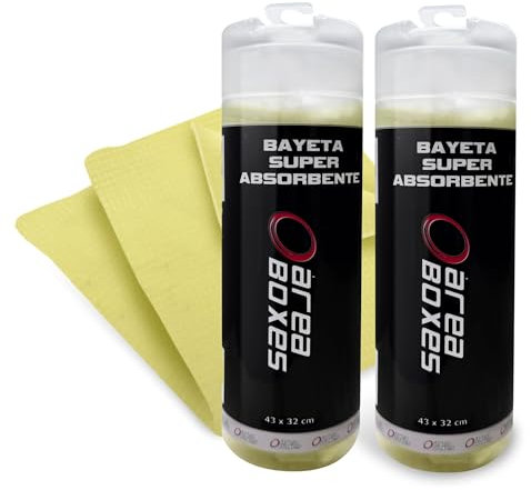 Gamuza Secado Coche, Bayeta Sintética Premium, Superior a La Natural. Tamaño Ideal. Toalla/Paño De Secado Exterior, Super Absorbente Y Con Estuche. No Deja Marcas, Seca En Una Pasada (2, 43 X 32 CM)