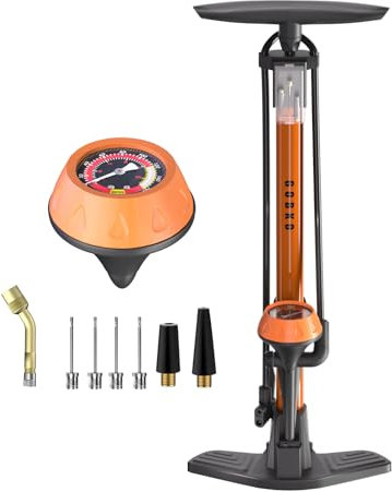 GOBKO Fahrradpumpe Luftpumpe Fahrrad Französische Ventile mit Manometer, Luftpumpe für Rennrad MTB Sportballpumpe Hochdruck 160 Psi und 11 Bar
