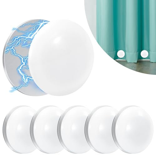 Heveer Pesi Magnetici per Tende Rotondo Magnetico Tenda Pesi Pesi Magnetici Rotondi per Tendaggi Calamite per Tende per Doccia Finestra Tenda Tovaglie 6 Pezzi Bianco