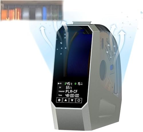 JOSBY Caja Secadora de filamento PI de 145 W, Juego para 12 deshidratadores de filamentos de Impresora 3D, con Temporizador de 48 h y calefacción Ajustable de 45 ℃ -70 ℃ y Pantalla táctil LCD de 360°