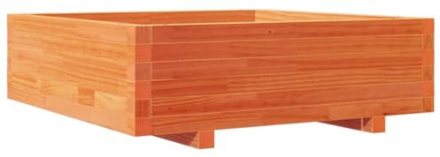 vidaXL Pflanzkübel, Blumenkübel mit Holzrahmen, Blumenkasten für Terrasse Garten, Pflanzkasten Hochbeet Pflanzgefäß, Wachsbraun Massivholz Kiefer