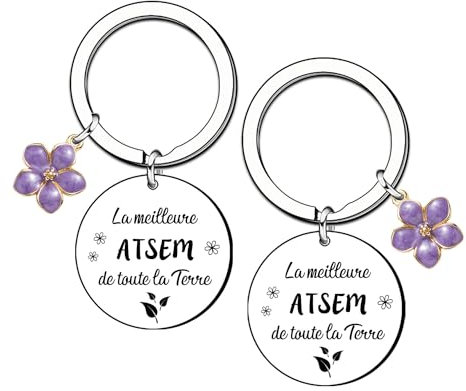 ZYMGUO Cadeau Atsem Porte clef Cadeau Maitresse D'école Fin D'année Porte Clé Atsem Idee Cadeau Atsem Maternelle Cadeau Atsem D'école Fin D'année Cadeau Merci Atsem Maitresse Cadeau Pour Atsem (1)