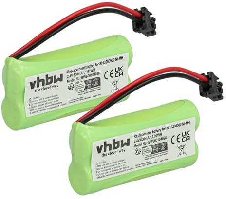 vhbw 2X Akku Ersatz für BT-694 | BT284342, BT-800, BT8001BT8001, BT8300, BY0929 für schnurlos Festnetz Telefon (800 mAh, 2,4 V, NiMH)