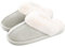 Coswind Pantofole Donna Uomo Invernali Peluche Ciabatte da Casa with Memory Foam Pelose Calde Comode Fluffy Antiscivolo Autunno Interno Esterno Grigio Ghiacciaio 280