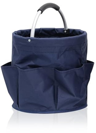 WISEPRO Garden Tool Bucket Bag, Collapsible Tool Basket - 17 liters Bucket Tool Organizer, Multi pocket Garden Small Tools Bag Portable Craft Caddy Universal