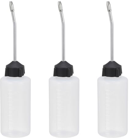 PATIKIL 120ml 4oz Needle Oiler, 3 Pcs Glue Applicator Bottle Gun Oil Bottle with Precise Blunt Needle Tips for Sewing Machine DIY Craft, White