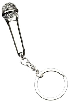 KAHDGSS Stylish Miniature Microphone Key Holder Simulation Mic Shaped Keychain Pocket Sized Keyring Music Theme Accessory