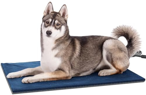 pecute Haustier Heizkissen, Elektrisch Haustier Heizdecke für Hunde Katzen, Heizdecke Hundematte mit Konstante Temperatur, Elektrische Heizdecke Weicher Wärmedecke (L, 50x65cm)