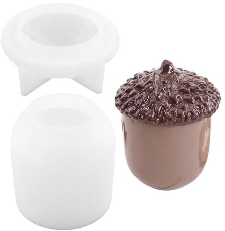 Silikonform Eichel Mit Deckel, Tannenzapfen Kastenform Silikonform, Gießformen Silikon, Eichel Tannenzapfen Silikonformen Mit Deckel, DI-Y Tannenzapfen Silikonform Dose, Silikonformen Gießformen