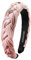 Alpenflüstern Trachten-Haarreif Samt Flechtoptik & Strass-Edelweiß - Damen Haarschmuck rutschfest, Haarband geflochten fürs Dirndl (puder-rosa) ADV129