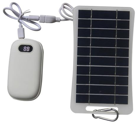 Solar Panel Charger, Solar Phone Charger, Portable Solar Generator, USB Solar Battery Charger, Outdoor Power Bank, Solar Charger with Hand Warmer, 5w Solar Charger, Outdoor Solar Power