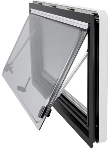 Wohnmobil- und Wohnwagenfenster mit Sonnenschutz – Camper Fenster Ausstellfenster für Camping, mit integriertem Rollo und Fliegengitter, geeignet für mit Einer Wandstärke von 25-55 mm,1100x550mm