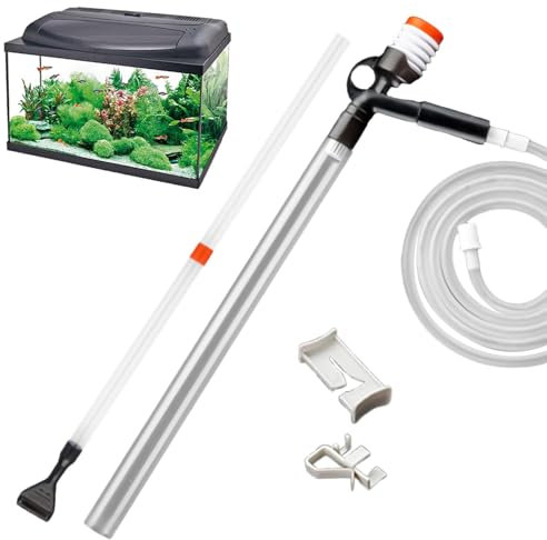 Aspirateur pour aquarium, nettoyeur de gravier 5 en 1 pour aquarium, aspirateur d'aquarium pour nettoyage de gravier et de sable, changement d'eau efficace et élimination des débris