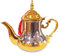 Tetera de te marroqui hecha en Acero Inoxidable Decorada con Filtro Integrado y asa Auténtica Tradicional Modelo Grabado con Diseño Clásico Arabe (pequeño- 0.8L)