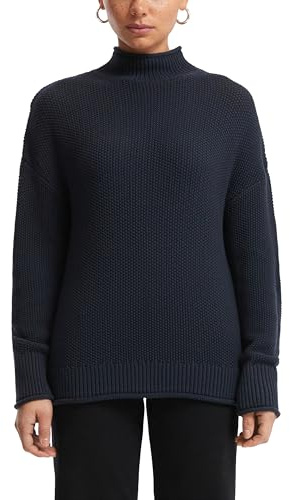 QS Strickpullover mit Stehkragen aus Baumwollmix