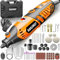 MASKO® Multifunktionswerkzeug Rotationswerkzeug 200W Variable Drehzahl 10.000-40.000 U/min mit flexibler Welle Schnellspann-Bohrfutter Transportkoffer 141teiligem Zubehör-Set Bohren Polieren Schleifen