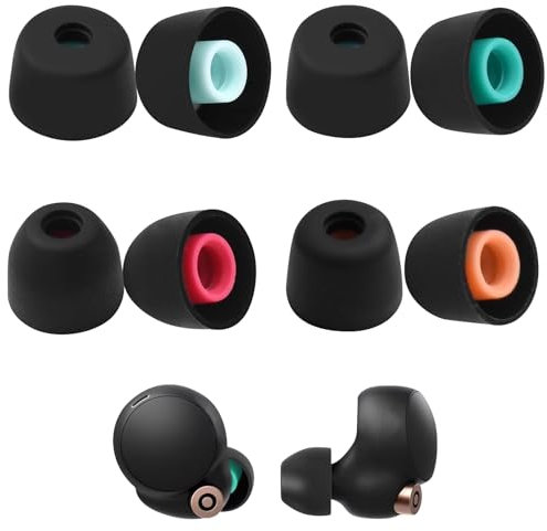 4 Pairs Replacement Silicone Earbud Tips Eartips for Sony WF-1000XM5 Wireless Earbuds,Silicone Earbud Tips Ear Buds Soft Anti-Slip Replacement Eartips for Enhanced Comfort and Noise Isolation, Black