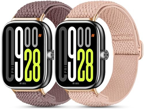 CHANRASI 2 Pack Correa Elástica Compatible Con Xiaomi Redmi Watch 5/Redmi Watch 4,Ajustable Suave Nylon ParaMi Band 9 Pro/Mi Band 8 Pro,Mujeres Hombres