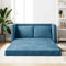Emmtore Bodensofa,Klappbar Bodenbett Sofa mit Schlaffunktion,Schlafsofa Schlafsessel mit Metallgestell,Klappsofa Sofabett für Wohnzimmer Schlafzimmer,Stoff,Blau