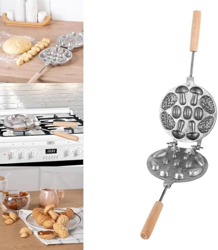 Cookie Assorted Maker Mushrooms Oreshki Nuts 16 Skillet Oreshki Mushroom Cookie Candy Maker 16 wells griddle Walnut Pastry New Set Cookies Pastry Baking Tool 1-N