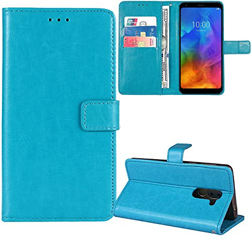 Lankashi Stand Retro Flip Leather Case Protector TPU Silicone Bumper For Hammer Iron 3 5.5 Protection Phone Cover Skin Folio Wallet Magnetic (Blue)