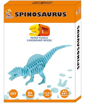 CUPUZ 3D Papercraft Kit – DIY Paper Model Building Set for Kids & Adults | STEM Educational Craft Toy | Creative Screen-Free Activity & Display Gift (Spinosaurus)