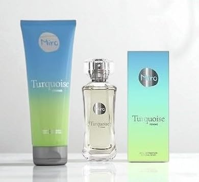 Miro Turquoise 2-teiliges Duft und Pflegeset: 1 x 50 ml Eau de Parfum Spray + 1 x 250 ml Duschgel