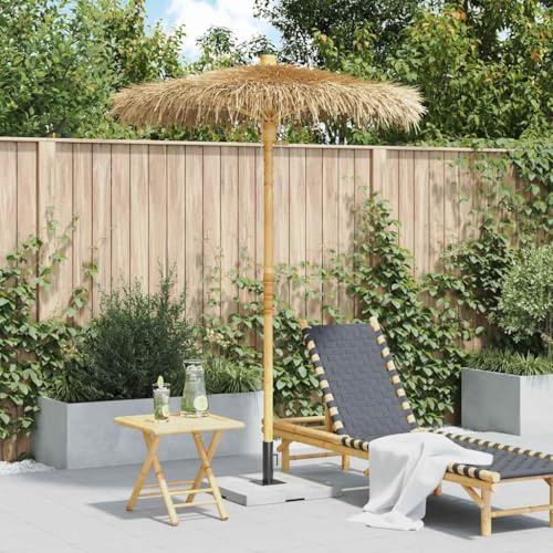 Solivagant Parasol Tiki avec auvent en Feuille de bananier 150 cm Bambou,(10.9 KG)