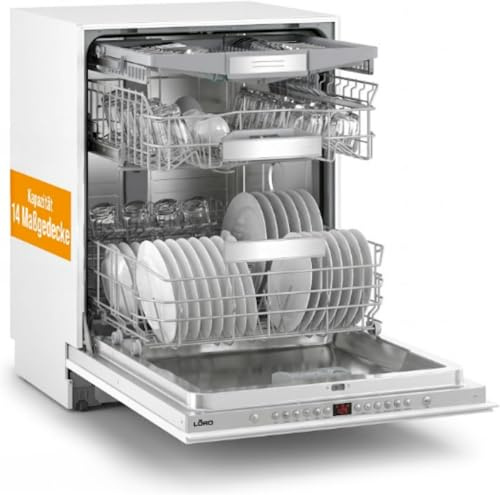 LORD D1 Vollintegrierbarer Geschirrspüler 60 cm, 14 Maßgedecke, 6 Programme, besonders leise (44 dB), AquaStop, BLDC Inverter Motor, Startzeitvorwahl, Edelstahl, Made in Germany
