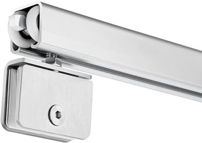 Glas Schiebetürbeschlag Komplettset Glasschiebetür Schiene 1-6.6 m mit Laufrollen Aluminium Laufschienen für Schiebetüren Schiebetürsystem Schrank/Scheunentore Leiser Sanfter Lauf