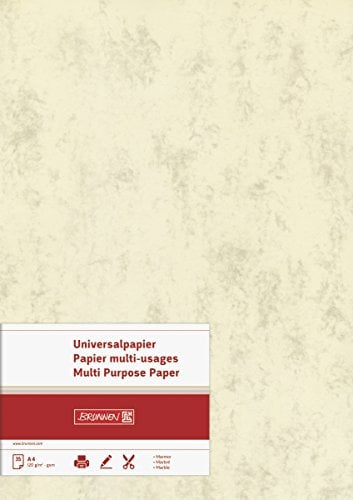 BRUNNEN 105141111 Universalpapier / Multifunktionspapier Marmor (A4, 120 g/m², 35 Blatt, marmoriert) chamois