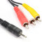 kenable 2.5mm Jack to 3 RCA Phonos 4 pole AV out/TV Cable/Lead 1.5m [1.5 metres]
