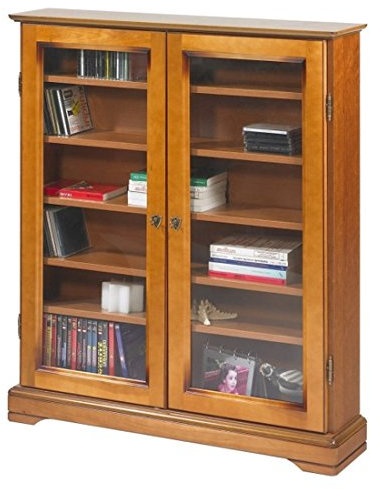 Beaux Meubles Pas Chers Vitrine 2 Portes Vitrées Merisier 6 Niches L 92.4 H 105.8 P 21.5 cm