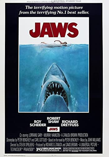JAWS Klassischer Film Poster verschiedene Größen (A3 Größe 29 x 42 cm)