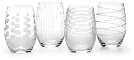 MIKASA Cheers Stemless Wine Glasses, Set of 4