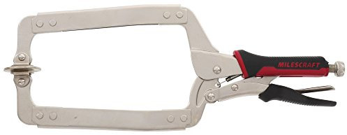Milescraft 4003 20,3 cm Face Clamp - Heavy Duty, Locking, C-Clamp with Adjustable Swivel Pads, for Pocket Hole Joinery, Wood Projects, Welding and More