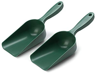EarlyGrow Small Plastic Handy Garden Scoop Soil Compost 2-Pack Green
