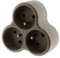 Multiprise triplite triangulaire 16A - taupe - Zenitech