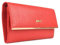 GIUDI ® Geldbörse Damen Leder Rot Lang Echtleder Saffiano Gold-Optik Abendtasche Clutch Kartenfächer Druckknopf Portemonnaie Portmonee Designer Jetsetter Luxus Trend (Rot)