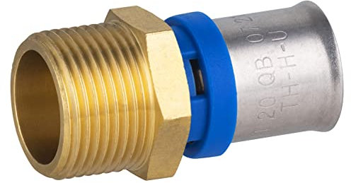 Racor recto multicapa macho Ø20-3/4 | Para prensar | Conexión resistente y duradera | Ideal para instalaciones de fontanería | Fácil de instalar y ajuste seguro | QUICK PLOMBERIE