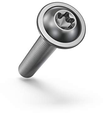 Linsenkopfschraube mit Flansch M4 × 20 (ISO 7380-2 TORX, Edelstahl A2, Vollgewinde) TX20 – 25 Stück